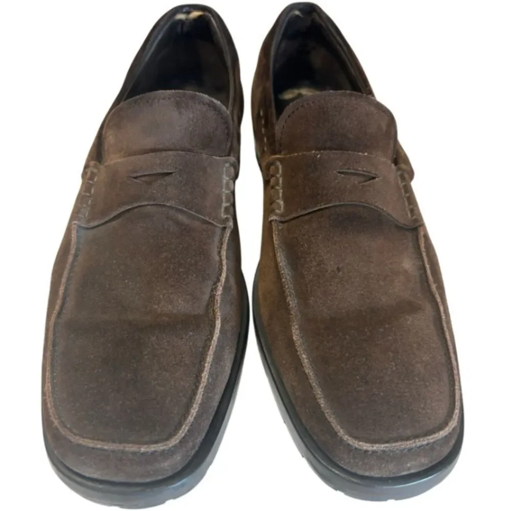 Tod's Suede Driving Penny Loafers, men’s size 10.5